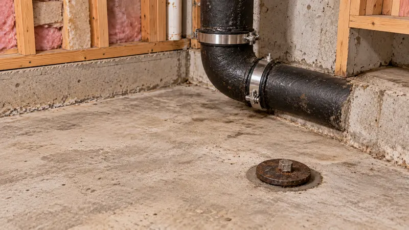 Dry repaired sewer transition through the same access