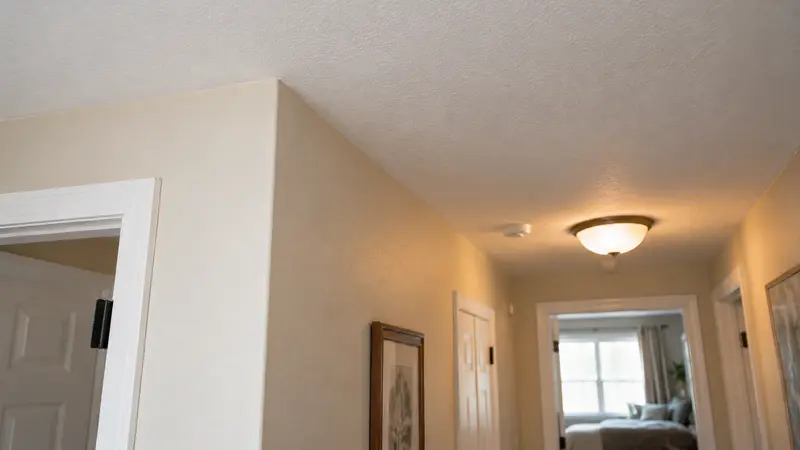 Dry patched ceiling after targeted leak repair