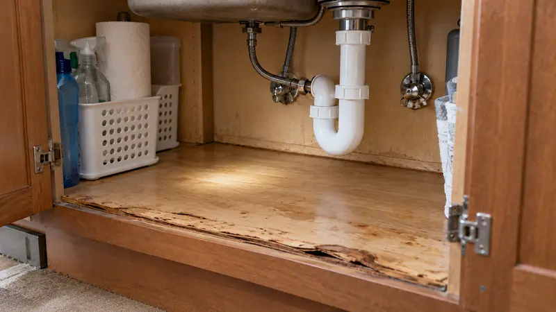 Dry repaired sink supply area after the second targeted repair